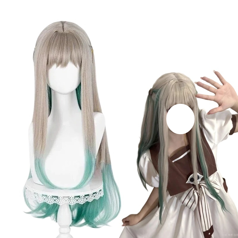 Anime Cosplay Long Hair - Аниме-парик Яширо Нене для косплея, серо-зеленый