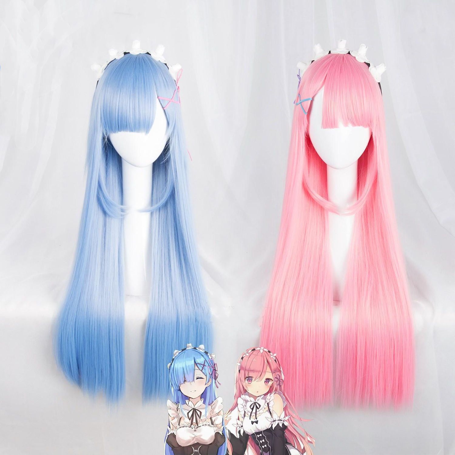 Парик для косплея Re Zero Ram  – обзор и цена Re Zero Rem Wig